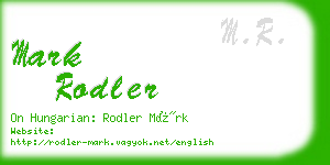 mark rodler business card